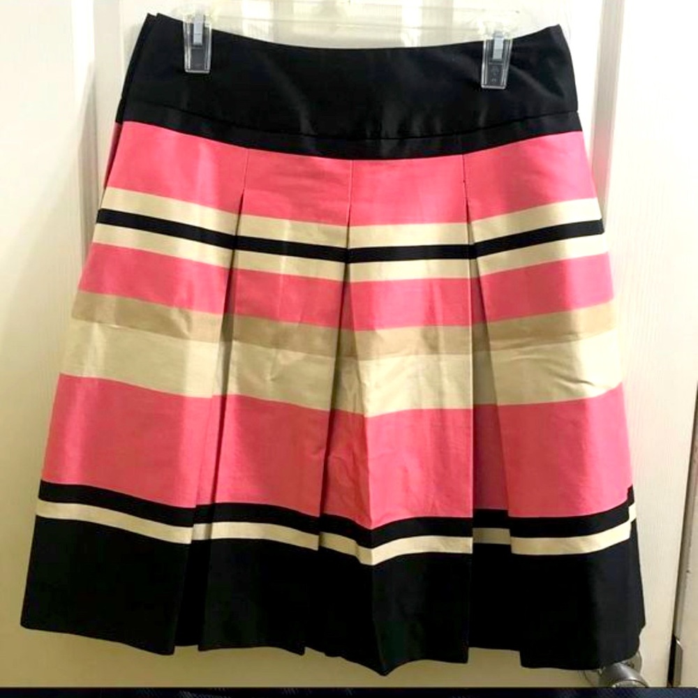 H&M pink striped pleated skirt